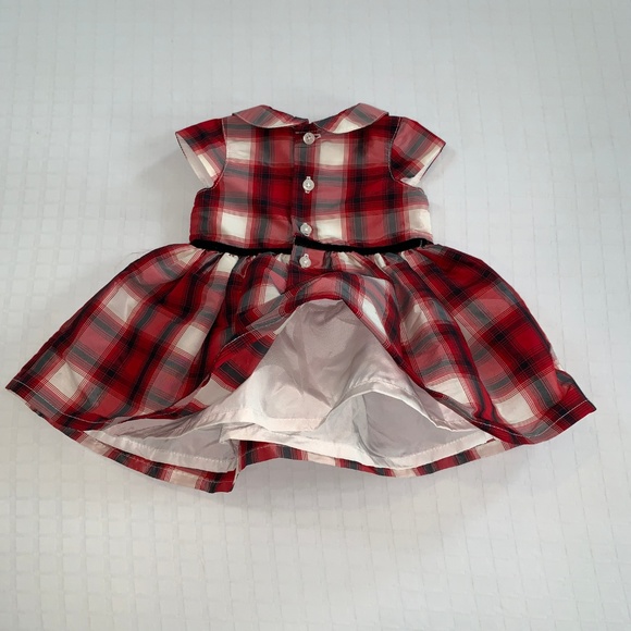 Carter's Red Plaid Taffeta Petticoat Holiday Dress, Size 3m, Christmas, Festive - Picture 2 of 7